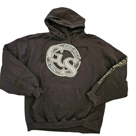 George Strait Hoodie Cowboy Rides Away Pullover Country Music Sweatshirt Sz M - Picture 1 of 9